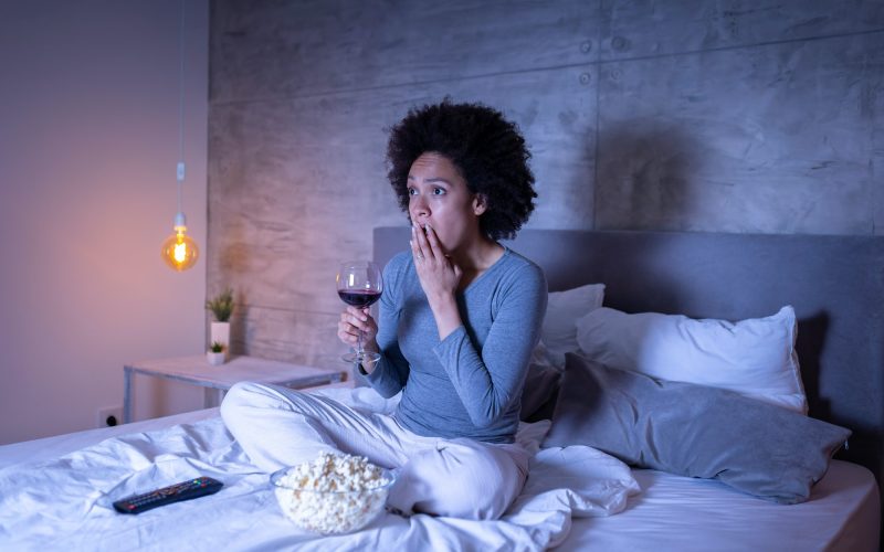 Woman watching TV